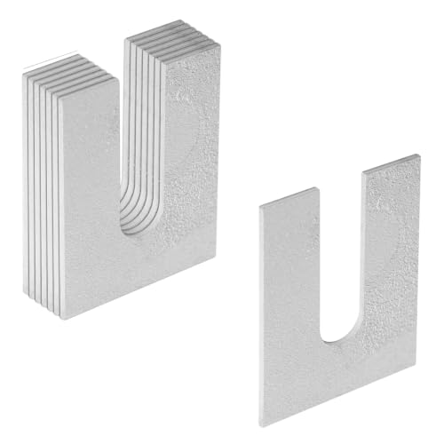 Image of 8 Pack 4 inch x 3 inch Steel Metal Horseshoe Shims for Leveling, 3 /4 inch Slot Shims | 1 /8 inch Thick