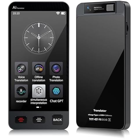 Offline Language Translator Device, M80 ChatGPT AI Instant Voice Translator for 142 Languages, Two Way Real-Time Text/Photo Translation for Business Learning Travel with 4.02’’ Screen Cover