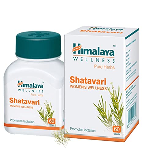 Image of Himalaya Pure Herbs Shatavari Women's Wellness Tablets, Promotes lactation, White, 60 Count (Pack of 4)