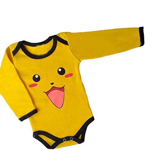Body Bebe Estampado Body Infantil Menino Menina Manga Longa Cor:Amarelo;Tamanho:P