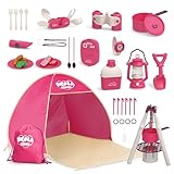 KOALA DIARY Kids Camping Set – an Outdoor Campfire Toy Set Featuring a Tent, Oil lamp, Stove, and More,Gift Idea for Girls Age 3+ Year Old Birthday Christmas