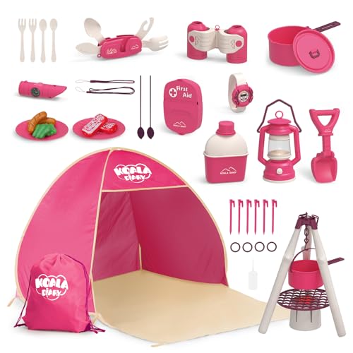 KOALA DIARY Kids Camping Set with Tent Pretend Play Toy for 3-12(31 PCS)