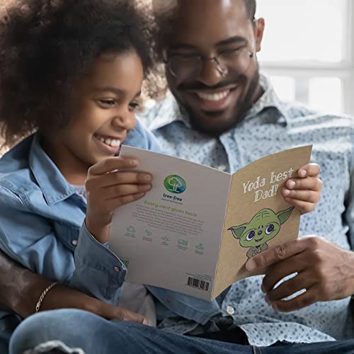 Tree-Free Greetings Father's Day Cards - Artful Designs - 1 Card + Matching Envelopes - Made In Usa - 100% Recycled Paper - 5"X7" - Yoda Best Dad (Go64297) #TOP5