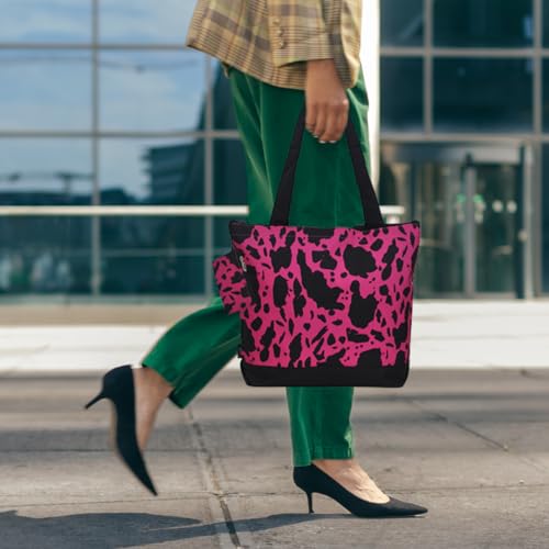 Image of NGIL Medium Top Zipper Closure Canvas Tote Bag with Attached Matching Coin Purse For Moms and Nurses