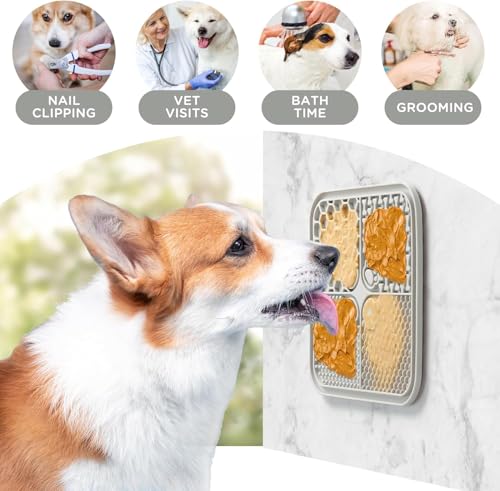 Leckmatte für Hunde, Futtermatte für Butter & Joghurt, Hundespielzeug für Baden, Training & Fellpflege (1er-Pack Schwarz, 20X20 cm)