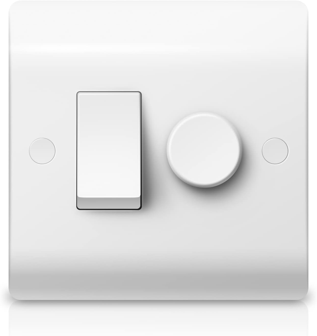 Belns Melns LED Dimmer and Rocker Wall Light Switch Combo 2 Gang 2 Way Switch Trailing Edge Dimmer for LED/Halogen/Incandescent Lights