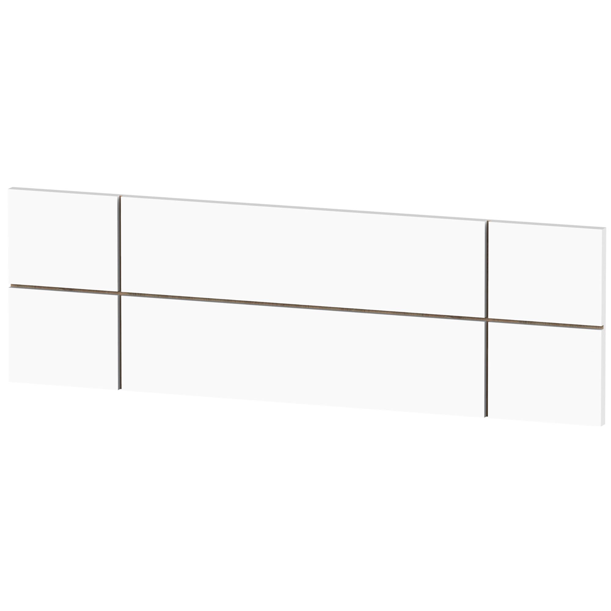 briebe Cabecero Cama Matrimonio160 cm Estilo Nórdico, Cabeceros de Madera Originales, Cabezal Decorativo Natura (Blanco/Fondo Roble Cambrian)