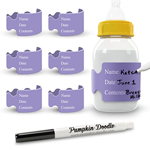 Image of Pumpkin Doodle The Original Write and Reuse Baby Bottle Labels for Daycare