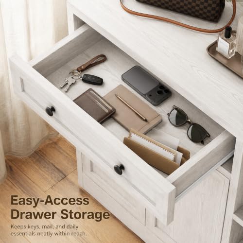Einhomn-5-in-1-Hall-Tree-with-Bench-and-Shoe-Storage-51-W-Entryway-Organizer-Coat-Rack-with-9-Hooks-2-Storage-Cabinets-Drawer-Open-Cubbies-for-Mudroom-Hallway-Living-Room-Rustic-White