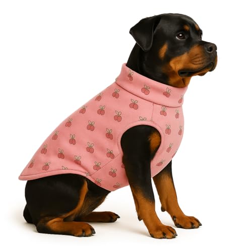 Image of The Pets Company Dog Winter Coat Jacket, Clothes, Windproof, Reversible, Light Weight, Washable, Ultra Warm Thick Fleece Lined Dog Vest for Cold Weather Protection, (Pink Cherry, X-Large - 28 Inch)