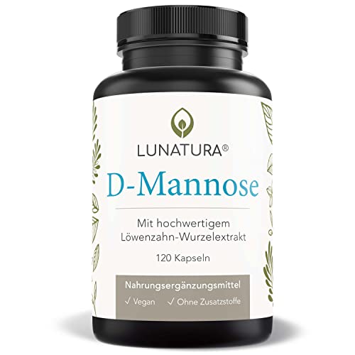 Lunatura D-Mannose + Löwenzahnwurzelextrakt I 120 hochdosierte Kapseln I D-Mannose aus Birke fermentiert I Für Frauen & Männer I Natürlich, Vegan & ohne Zusatzstoffe I natürliche Inhaltsstoffe Cover