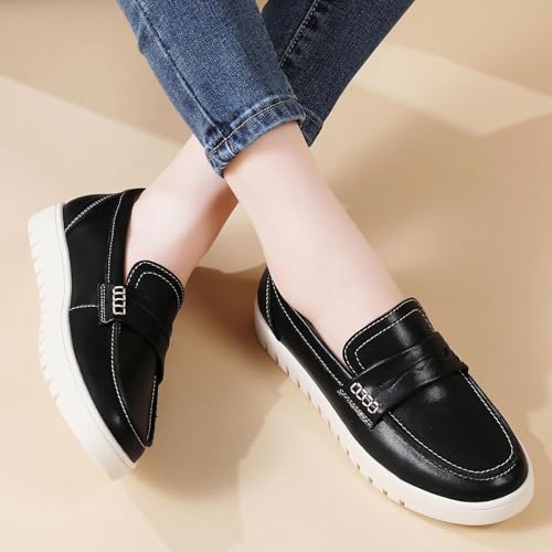 Image of QAE Loafers for Women Penny Loafers Slip On Sneakers Womens Shoes Dressy Casual Comfortable Ladies Summer Shoes