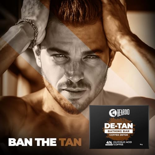 Image of Beardo De-Tan Soap for Men, 75g | Tan Removal and Caffeine Face & Body Soap | Detan With Coffee & 4% Glycolic Acid | For Body & Face | Refreshing Fragrance | For All Skin Types