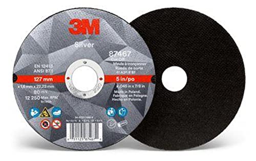 3M 87465 Silver Cut-off Wheel, 4-1/2