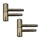 Türband 2-teilig Einbohrband ø 16 mm – Renovierband für gefälzte Holztüren, matt vernickeltes Metall, Tragkraft 40 kg, 2 Stück – Scharnier für Innentüren & Holzzargen (2, Gelb)