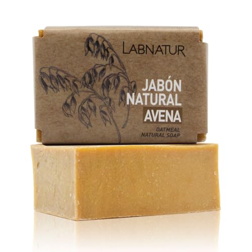 Labnatur Jabón Natural de Avena – Vegano y Artesanal con Aceite de Oliva y Avena – Limpia, Hidrata y Calma la Piel – Antioxidante, Suavizante y Reparador – Para Piel Sensible o Irritada – 100g