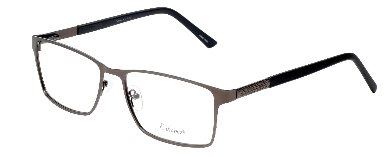Calabria Enhance 4172 Rectangular Reading Glasses +0.75 Matte Gunmetal Black Men