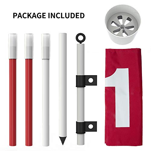 image for THIODOON Golf Flagstick 6ft Golf Flag and Cup for Yard Pro Detachable 