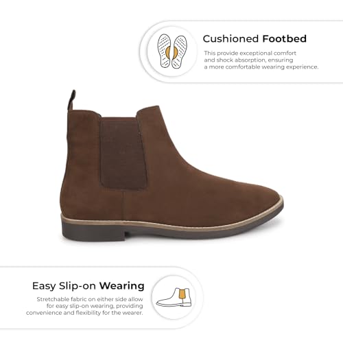 Image of YOHO Comfortable Boots For Men | Extra Cushioned Foot Bed And Skin Friendly Ankle Boot With Low Heels | PU Finish Material | Trendy, Stylish & Casual Boots | Winter, Snow & Holiday Outings