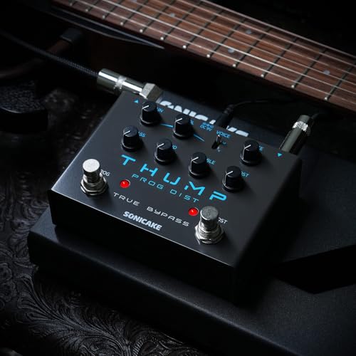 Image of SONICAKE QDS-09 Thump High-Gain Distortion Pedal, Built-in Independent Boost & Noise Gate Guitar Bass Effects Pedal, 2 Tone Modes, Pure Analog Circuit, True Bypass