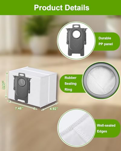 Image of ApexOne 18 Pack Q10 Q7 Q5 Dust Bags for Roborock Q7 M5+, Q10 S5+ /Q10 X5+, S8+, S8 Pro Ultra, Q7 Max+ /Max, Q5 Max+, Q8 Max+, S7 Pro Ultra, Q5, Q5+, Q7, S7 MaxV Ultra Robot Vacumm Cleaner, 3L Capacity