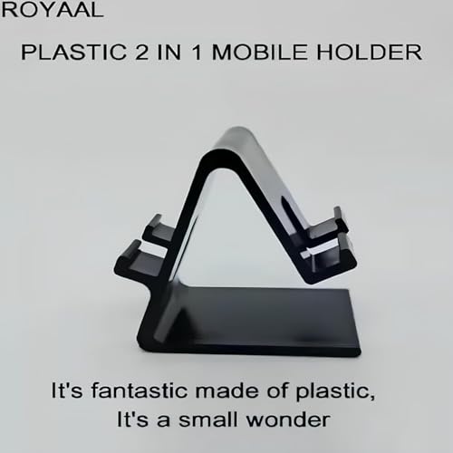 Image of Tech & Future Mobile Stand for Table - Dual Sided Universal Mobile Holder | Desktop Adjustable Hard Plastic Phone Stand (Black)