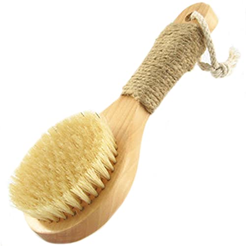 DXIUMZHP Bath Brush for Body Körperbürste Mit Kurzem Stiel Aus Massivem Holz Mit Rundem Kopf, Naturborstenhaar Sanfte Und Nicht Reizende Körperwäsche, Rutschfester Griff Cover