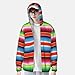 Noasqll Red Green Blue Mexican Serape Stripes Unisex Women Men Sun Protection Hoodie Jacket Zip Up Lightweight Long Sleeve Sun Shirt Fishing Hiking Outdoor UV Shirts With Pockets X-Large