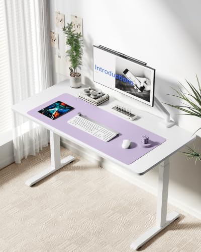 Image of YSAGi Leather Desk Protector, Office Mat, Large Mouse Mat, Non-Slip PU Leather Blotter, Laptop Desk Mat, Waterproof Writing Pad for Office and Home(Light Purple, 42 inch x 17.2 inch)