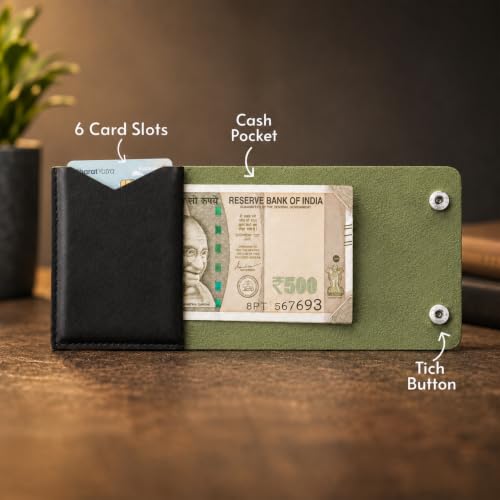 The Wallet Store ClickKiss Genuine Leather Wallet - Green - Image 6
