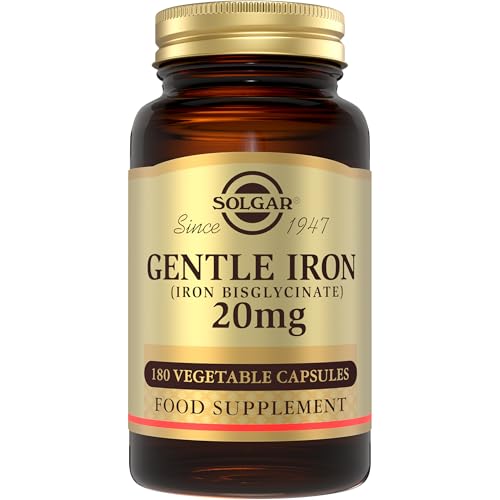 Solgar Gentle Iron 20 mg Vegan Capsules - Pack of 90 - Non-Constipating Iron Supplement - Supports Energy Red Blood Cell Formation and Tiredness Reduction