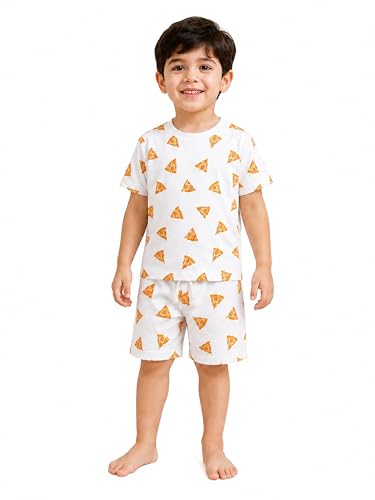 Image of Kidbea Kids Cotton Clothing Set | Ultra-Soft Printed Half Sleeve T-shirt & Shorts Set Comfort Fit Casual Wear for Boys & Girls