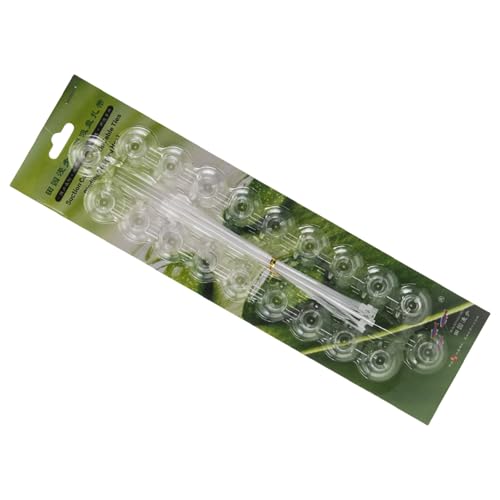 Montesy 20pcs Aquarium Suction Cups and Adjustable Ties for FishTank Plant Holder and Moss Binding