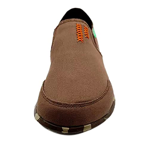 Men's Casual Canvas Slip on Loafers Leisure Flat Boat Shoes (Brown, 10)4
