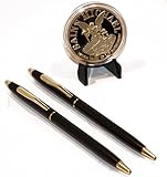Black and Gold Police Uniform Pens w/Gold Polished Steel Saint Michael’s Challenge Coin