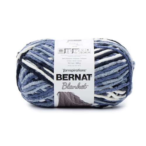 Image of Bernat Blanket Faded Blues Yarn - 2 Pack of 10.5oz /300g - Polyester - 6 Super Bulky - 220 Yards - Knitting /Crochet
