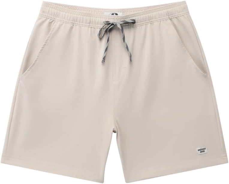 Mossy Oak Lightweight Men's Casual Drawstring Shorts for Beach, Lounge, and Summer Wear
