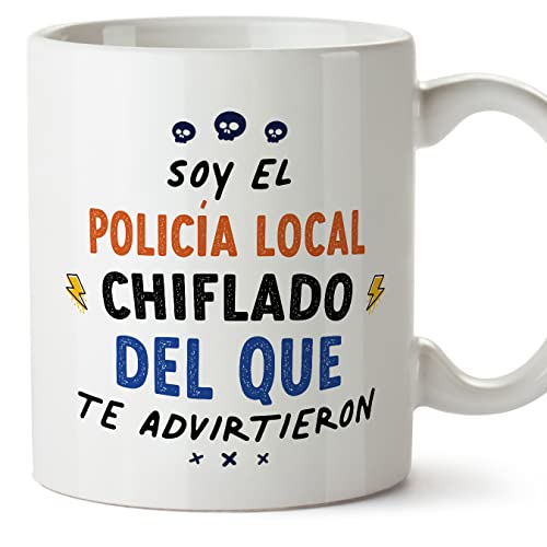 MUGFFINS Tazas para POLICÍA LOCAL hombre - En Español - Todos te advirtieron - 11 oz /...