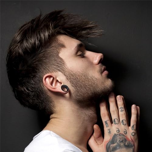 Heveer Ear Gauges Stretching Kit Silikon Tunnel Dehnstäbe Acryl Dehnschnecke Ohr Erweiterungs für Ohrlochstechen 36 Stück Schwarz