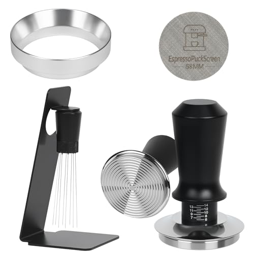 58mm Espresso Tamper Kit - Dual-Spring Calibrated Coffee Tamper, 8-Needle WDT Tool Espresso...