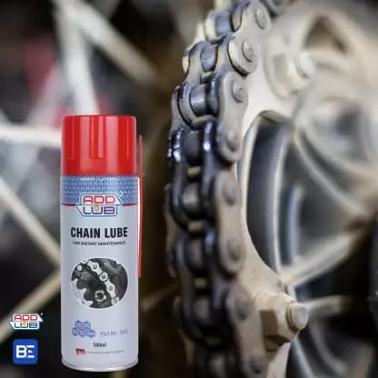 Image of ADDLUB Chain Lube Aerosol Spray 500 ml | Provides Lubrication and Corrosion Protection of Chain & sprockets for Bikes, Motorbikes, Cars| Extended Chain Life (500 Ml- Pack Of-1)