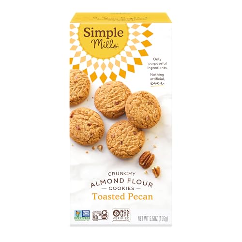 Image of Simple Mills Almond Flour Toasted Pecan Cookies, Gluten Free and Delicious Crunchy Cookies, Organic Coconut Oil, Good for Snacks (Packaging May Vary)