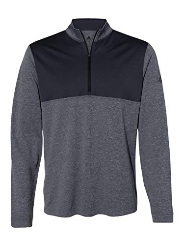 adidas Men's Lightweight UPF Pullover (S, Black Heather/Carbon)2