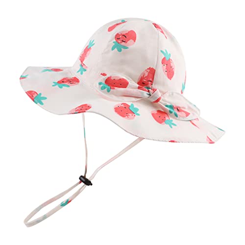 Image of Bow Baby Girls Bucket Hat Infant Toddler Summer Cap Sun Protect Kids Hat for Girls