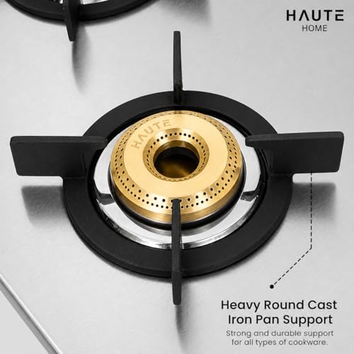 Image of Essencia series 3 Burner Manual Stove | 2MM thick Stainless Steel | 1 Jumbo 1 Medium 1 Small |Door Step Service | 10 year warranty By Haute Home