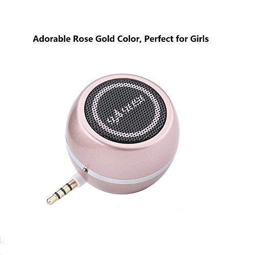 Image of Mini Portable Speaker with 3.5mm Aux Input Jack, 3W Mobile Phone Line-in Speaker for iPhone iPad iPod Tablet Cell Phones, Gifting for Girls /Kids, Rose Gold