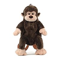 Whrigud Adorable Monkey Backpack with Leash Fluffy Monkeys Stuffed Animals Shoulder Backpacks Lifelike Monkey Leash Casual Bag