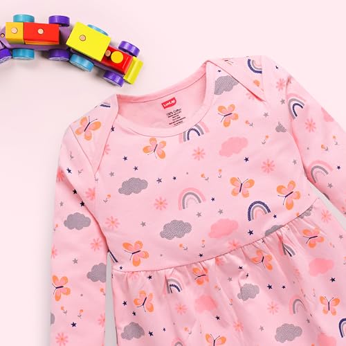 Image of LuvLap Girl's Cotton A-Line Knee-Length F /S Frock (LLAMZGR0140 Multicilour 3 6 to 12 Months, Size L)