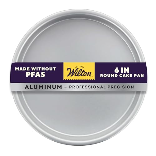 Wilton Aluminum Round Cake Pan, Classic Bakeware for Small Cakes, Durable, Even Heating, Rust-Resistant, Professional Quality, 6 in., Packaging May Vary
