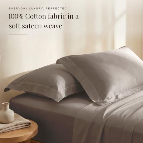 Image of Huesland Premium 100% Cotton Luxe Soft Touch 300 Thead Count Pillow Cover Set of 2 - Perfect Greige